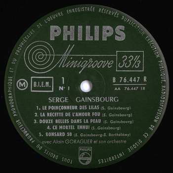 LP Serge Gainsbourg: Du Chant A La Une