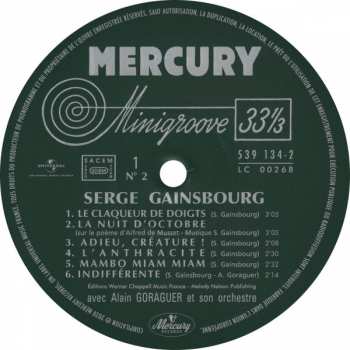 9LP/Set di cofanetti Serge Gainsbourg: Intégrale Des Enregistrements Studio, Volume 1 : 1958-1970  LTD