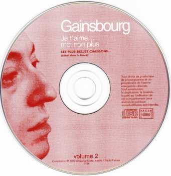 CD Serge Gainsbourg: Ses Plus Belles Chansons Vol 2 Je T'aime... Moi Non Plus