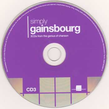 3CD/Set di cofanetti Serge Gainsbourg: Simply Gainsbourg (3 CDs From The Genius Of Chanson)