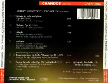 CD Sergei Prokofiev: Complete Works For Cello And Piano
