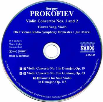CD Sergei Prokofiev: Violin Concertos Nos. 1 And 2