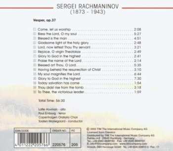 CD Sergei Vasilyevich Rachmaninoff: Vesper Opus 37