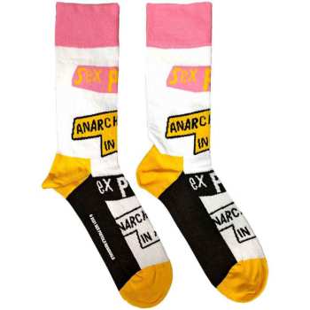 Merce Sex Pistols: The Sex Pistols Unisex Ankle Socks: Anarchy In The Uk (white) (uk Size 4 - 7) 36 - 42