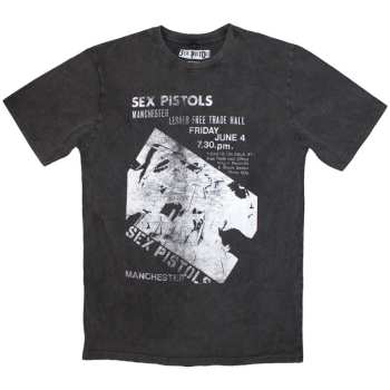 Merch Sex Pistols: Stone Wash Maglietta Manchester Flyer