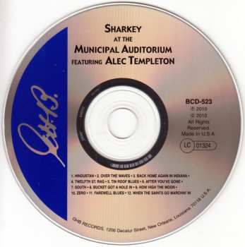 CD Alec Templeton: Sharkey Bonano At The Municipal Auditorium 1949