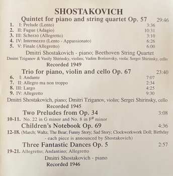 CD Dmitri Shostakovich: Vol. 1 - Trio. Quintet, Preludes 1945-1949 