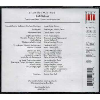2CD Siegfried Matthus: Graf Mirabeau