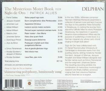 CD Siglo De Oro: The Mysterious Motet Book 1539