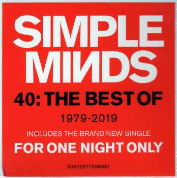 2LP Simple Minds: 40: The Best Of 1979 -2019