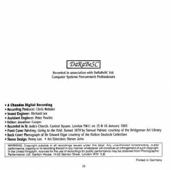 CD Sir Edward Elgar: Part - Songs