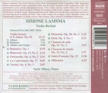CD Sir Edward Elgar: Violin Sonata / Chanson De Nuit / Chanson De Matin / Salut D'Amour