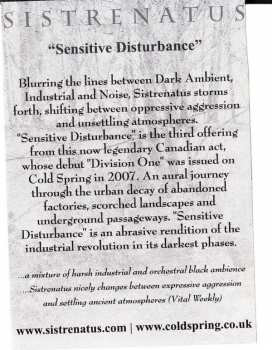 CD Sistrenatus: Sensitive Disturbance