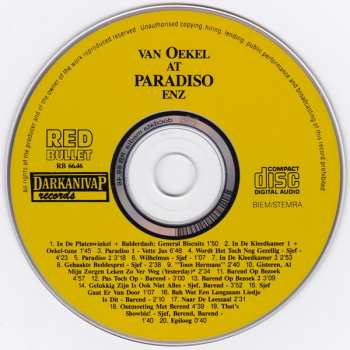 CD Sjef Van Oekel: Van Oekel At Paradiso Enz.