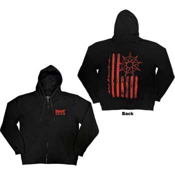 Merce Slipknot: Slipknot Unisex Zipped Hoodie: 9-point Flag (back Print) (small) S