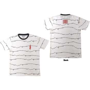 Merce Slipknot: Slipknot Unisex Ringer T-shirt: The End, So Far Tribal-s & Barcode (white) (back Print) (small) S