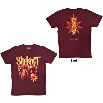 Merce Slipknot: Slipknot Unisex T-shirt: The End So Far Group Photo Tribal S Nonogram (back Print) (small) S