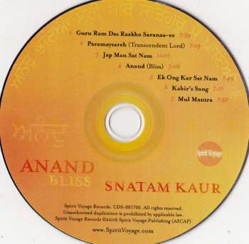 CD Snatam Kaur Khalsa: Anand = Bliss