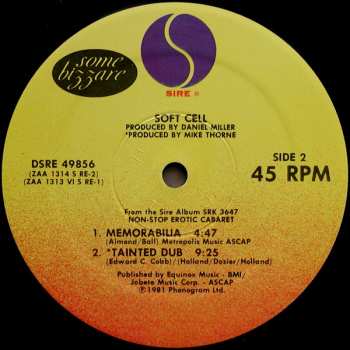 LP Soft Cell: Tainted Love / Where Did Our Love Go