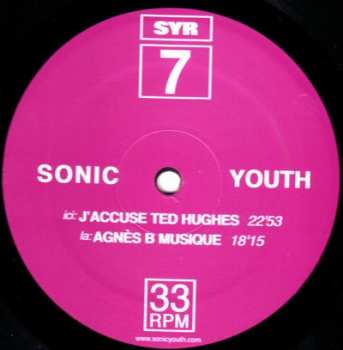 LP Sonic Youth: J'accuse Ted Hughes / Agnès B Musique