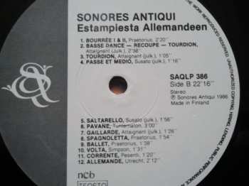 LP Tansseja Estampiesta Allemandeen