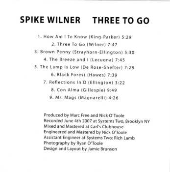 CD Spike Wilner: 3 To Go