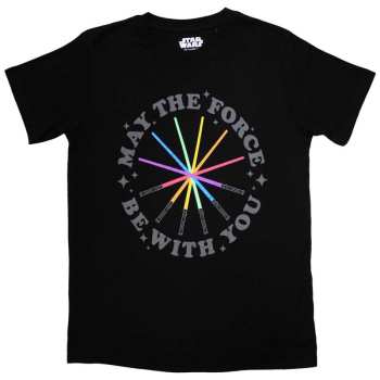 Merce Star Wars: Star Wars Unisex T-shirt: Rainbow Sabers (small) S