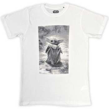 Merch Star Wars: Maglietta The Mandalorian Grogu B&w