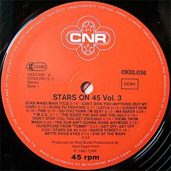 LP Stars On 45: Stars On 45 Volume 3 (Special Long Version)