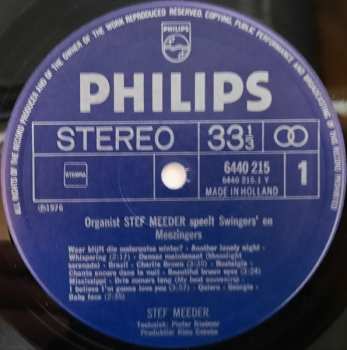 LP Stef Meeder: Organist Stef Meeder Speelt Swingers En Meezingers 
