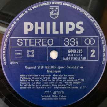 LP Stef Meeder: Organist Stef Meeder Speelt Swingers En Meezingers 
