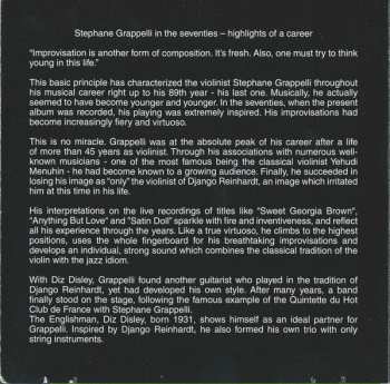 CD Stéphane Grappelli: Live At Corby Festival Hall, May, 1975