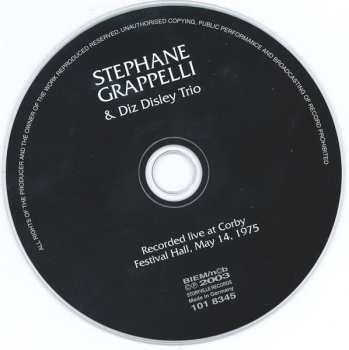 CD Stéphane Grappelli: Live At Corby Festival Hall, May, 1975
