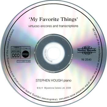 CD Stephen Hough: My Favorite Things: Virtuoso Encores & Transcriptions