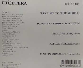 CD Stephen Sondheim: Take Me To The World · Songs By Stephen Sondheim