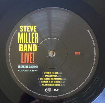 2LP Steve Miller Band: Live! Breaking Ground: August 3, 1977