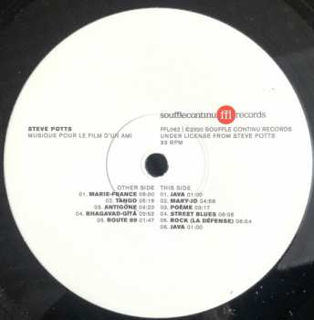 LP Steve Potts: Musique Pour Le Film D'Un Ami