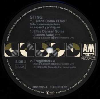 LP Sting: ...Nada Como El Sol (Selecciones Especiales En Espanol Y Portugues)