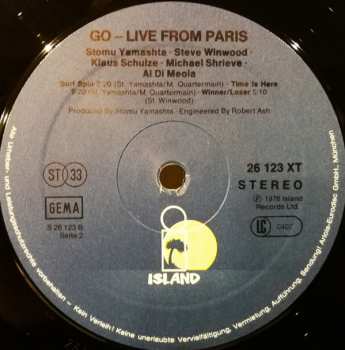 2LP Stomu Yamashta's Go: Go Live From Paris
