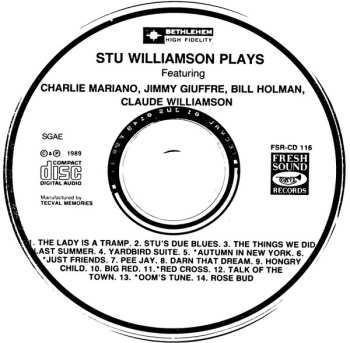 CD Jimmy Giuffre: Stu Williamson Plays - The Bethlehem Years