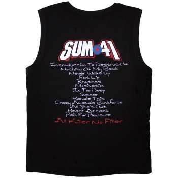 Merce Sum 41: Sum 41 Unisex Tank T-shirt: All Killer No Filler Tracklist (black) (back Print) (small) S