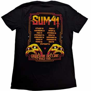Merce Sum 41: Sum 41 Unisex T-shirt: Order In Decline Tour 2020 Candle Skull (back Print) (ex-tour) (small) S