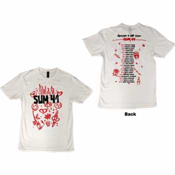Merce Sum 41: Sum 41 Unisex T-shirt: Sketches European Tour 2022 (back Print) (ex-tour) (medium) M