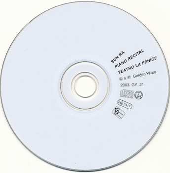 CD Sun Ra: Piano Recital - Teatro La Fenice, Venezia LTD