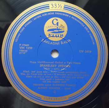 LP Johannes Brahms: Výběr Písní / Španělský Zpěvník