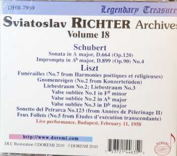 CD Franz Schubert: Budapest Recital, February 11, 1958 -Sviatoslav Richter Achives, Vol. 18