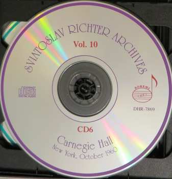 6CD/Set di cofanetti Sviatoslav Richter: Carnegie Hall, New York, October 19, 23, 25, 28, 30, 1960 - Sviatoslav Richter Achives, Vol. 10