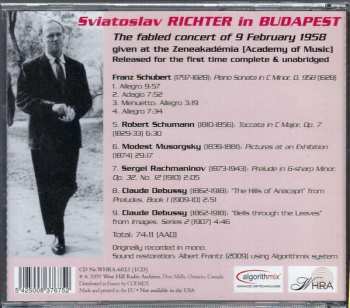 CD Sviatoslav Richter: In Budapest / The Concert Of 9 February 1958
