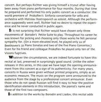 CD Sergei Prokofiev: Sviatoslav Richter In The 1950s