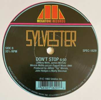 LP Sylvester: Do You Wanna Funk? / Don’t Stop  CLR